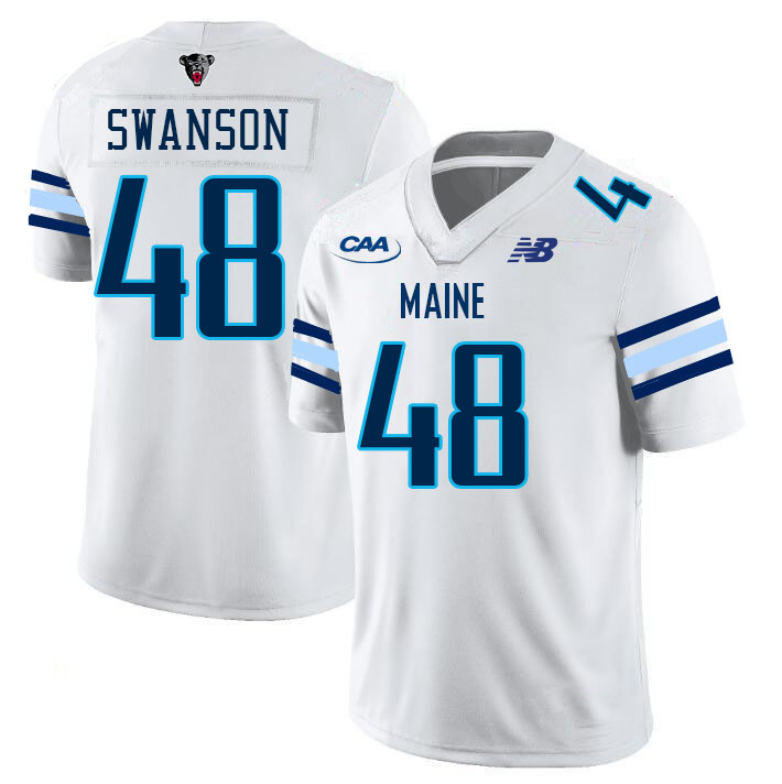 Men #48 Nic Swanson Maine Black Bears College Football Jerseys Stitched Sale-White